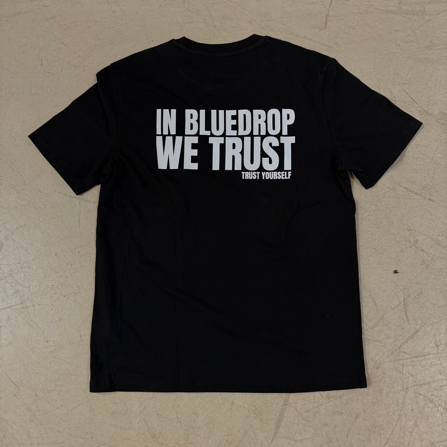 In BLUEDROP We Trust Black Tee