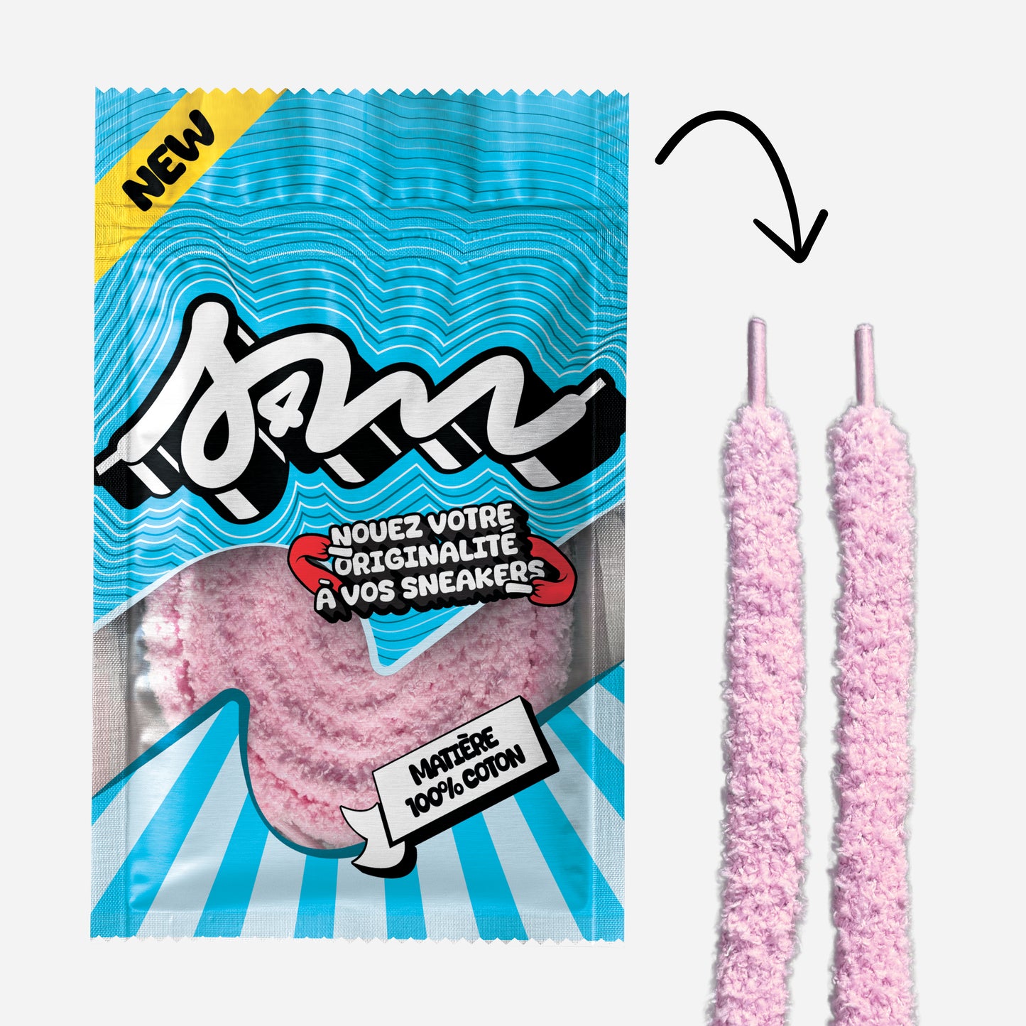 Lacet S4M Fluff 10mm Rose