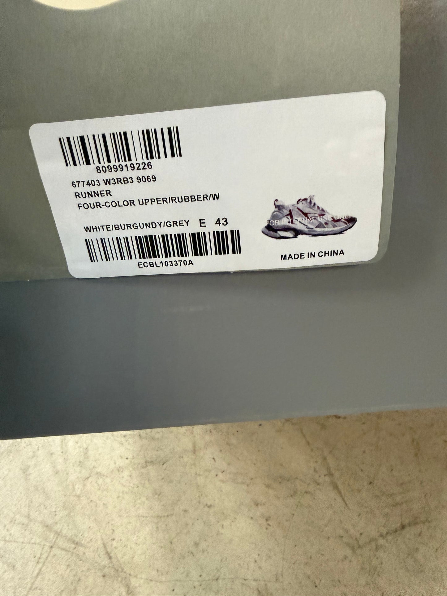 Balenciaga Runner Bordeaux 43