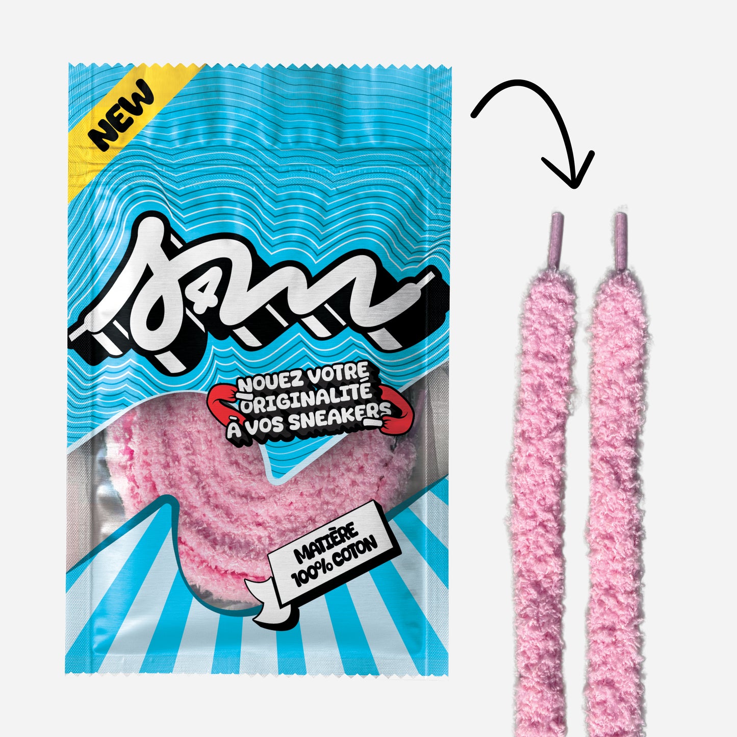 Lacet S4M Fluff 15mm Rose