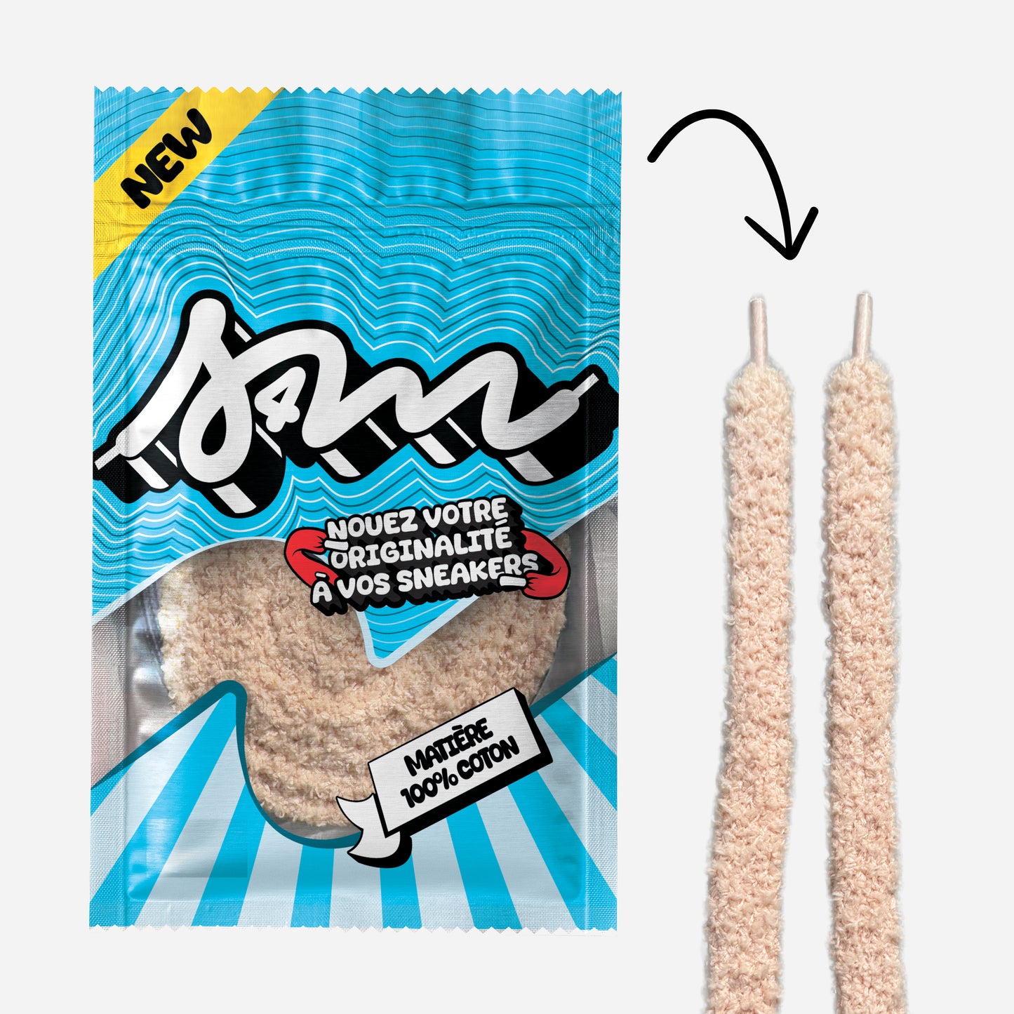 Lacet S4M Fluff 10mm Beige