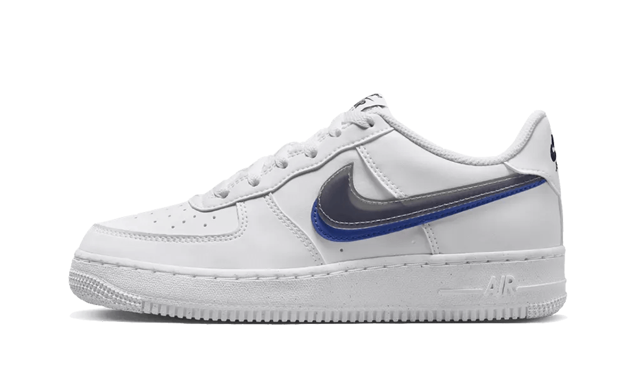 White nikes with blue swoosh Clearance