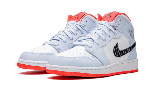 Air Jordan Air Jordan 1 Mid Half Blue Polka Dot Swoosh - 555112-400