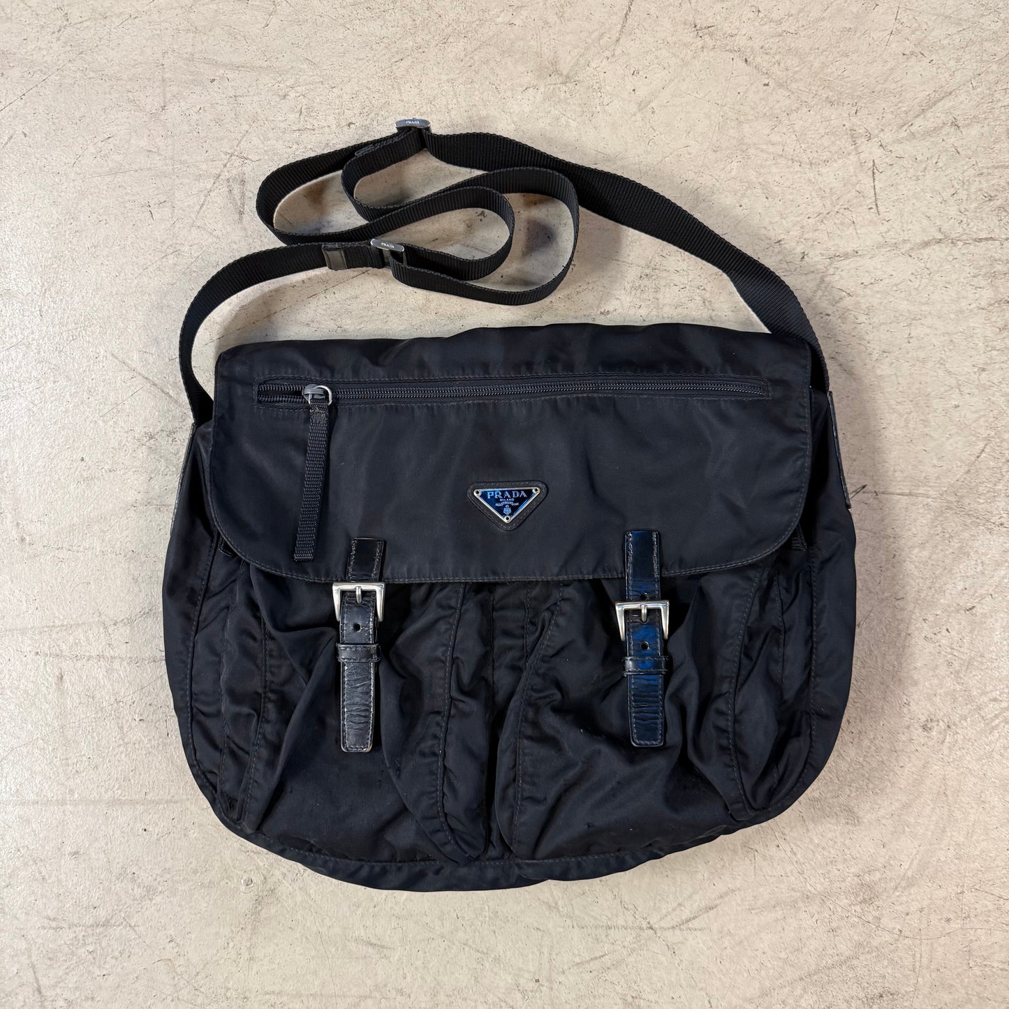 Prada Messenger Bag Double Strap Black