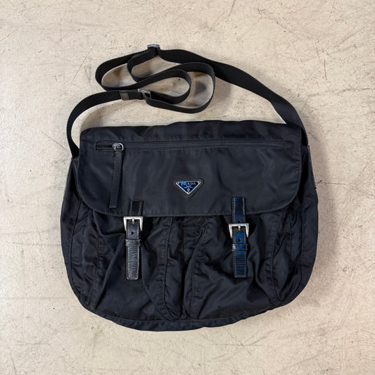 Prada Messenger Bag Double Strap Black