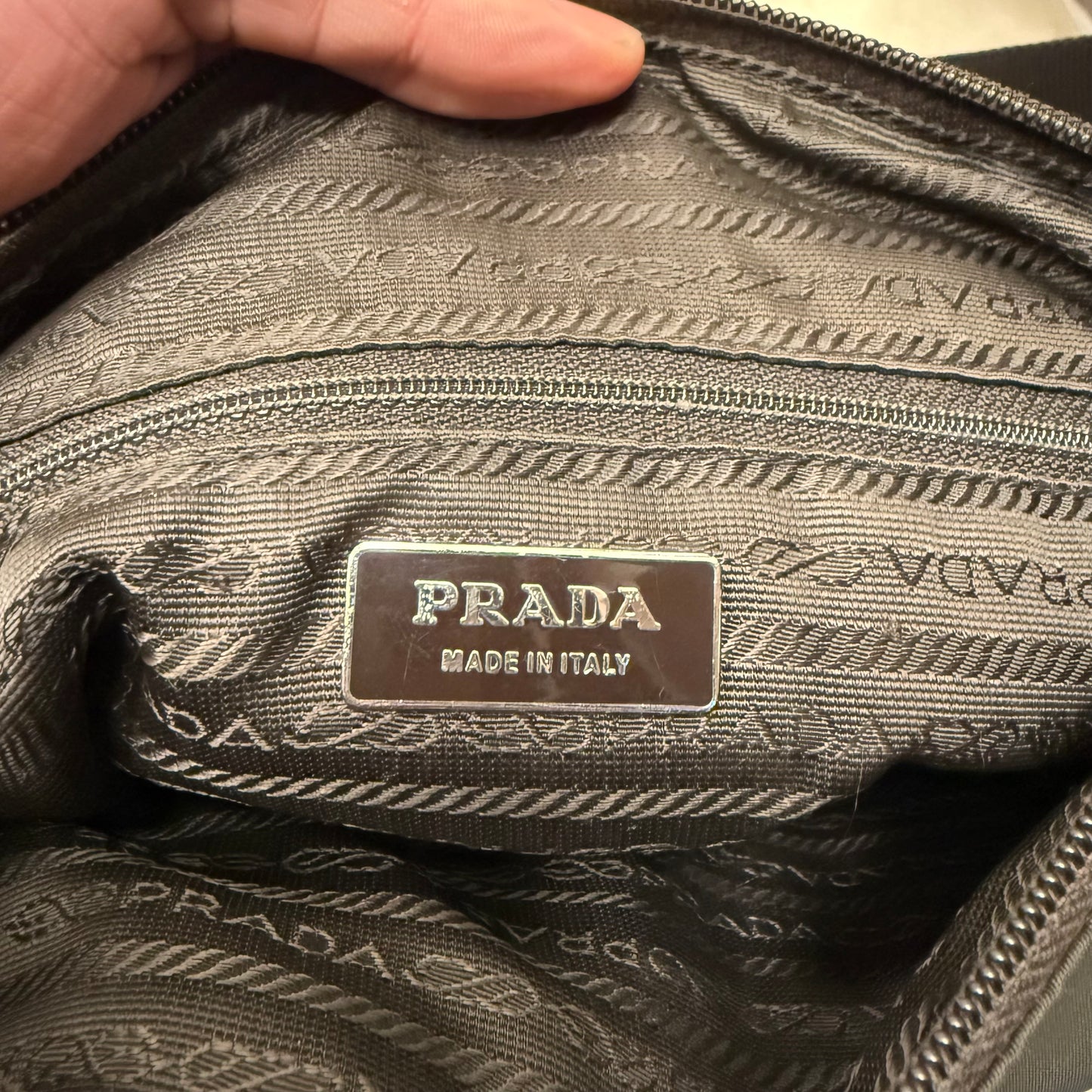 Sacoche Prada Messenger Bag Kaki double strap