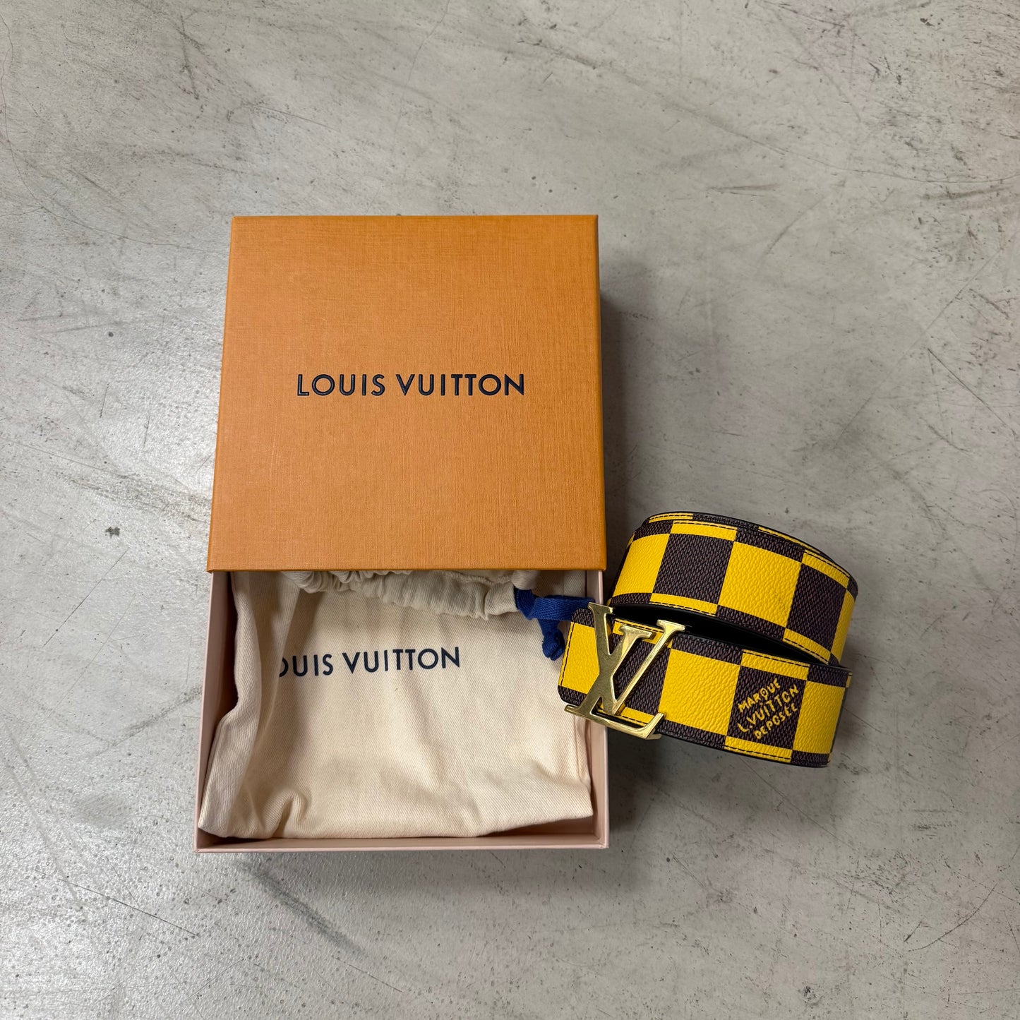 Ceinture Louis Vuitton Marron Jaune