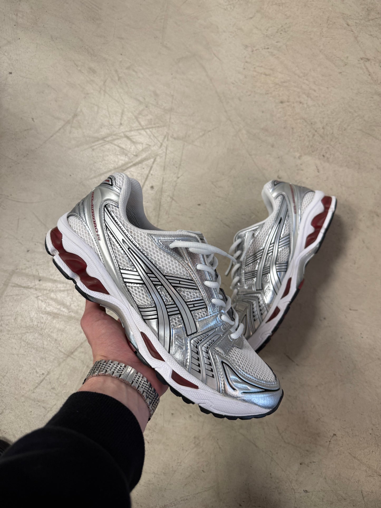 Asics Gel Kayano 14 White Silver Red