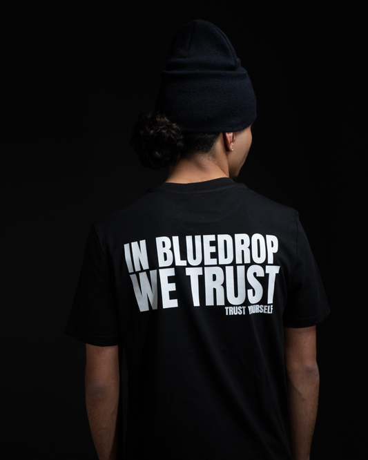 In BLUEDROP We Trust Black Tee
