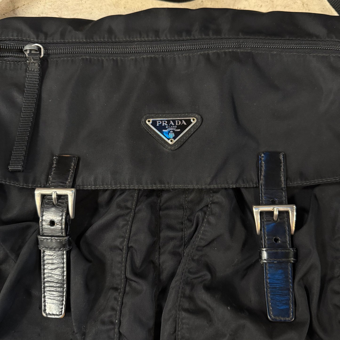 Prada Messenger Bag Double Strap Black