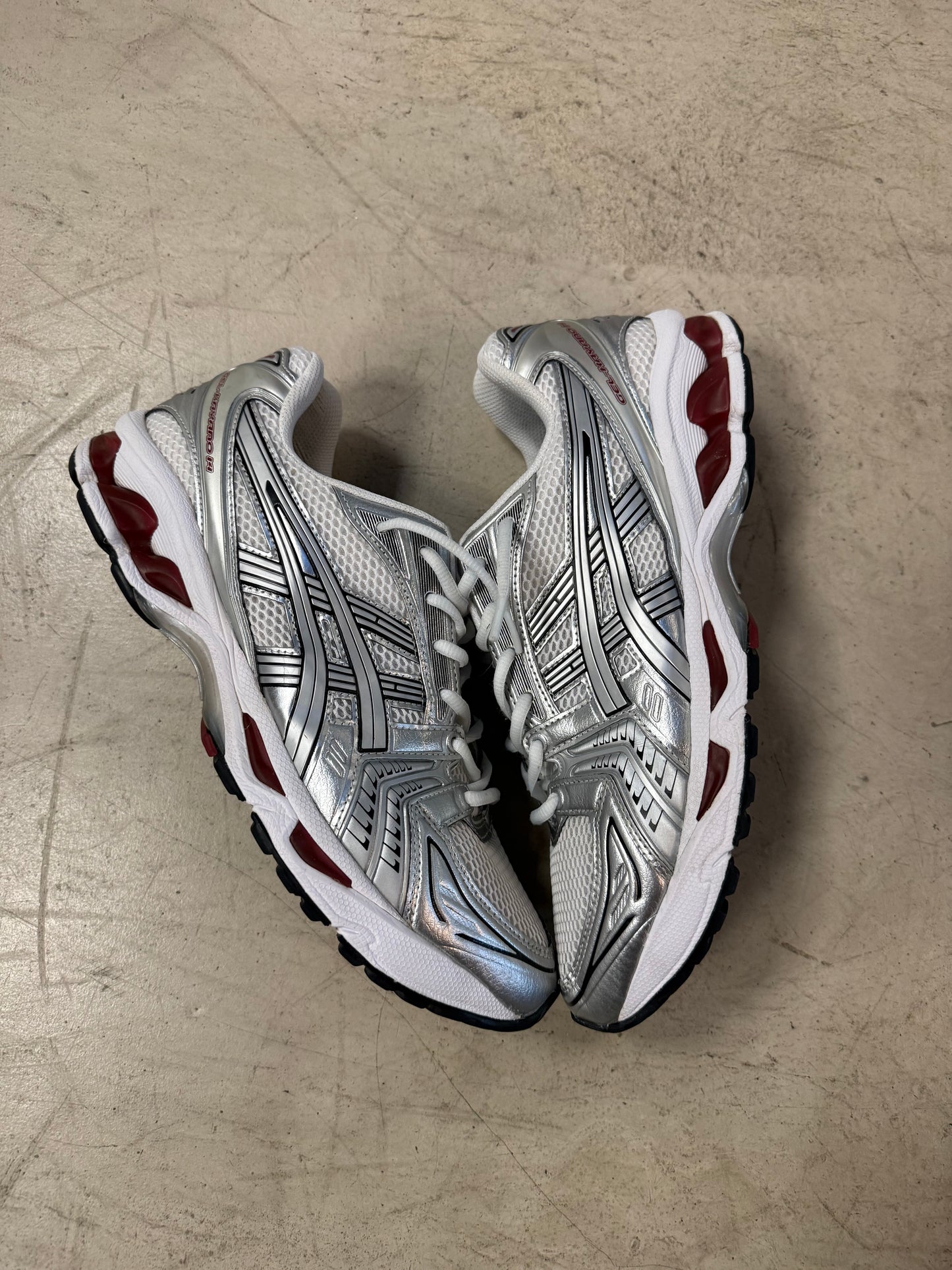 Asics Gel Kayano 14 White Silver Red