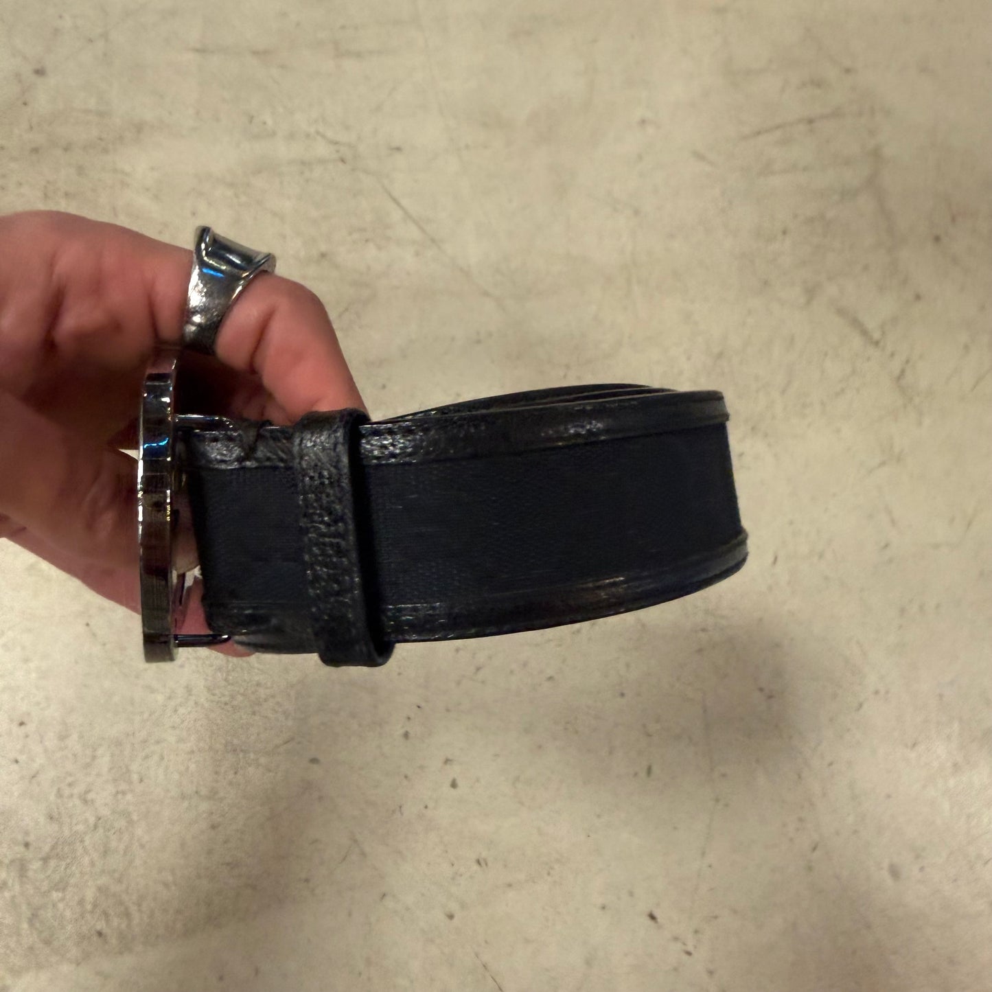 Ceinture Gucci Noir Tissu Monogramme