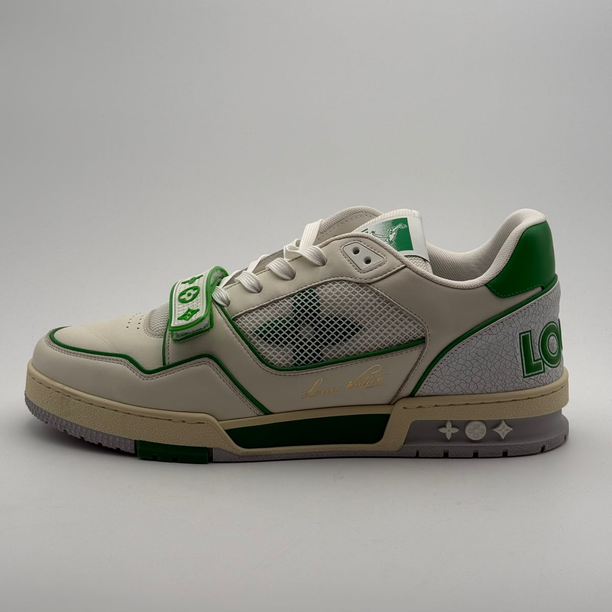 Louis Vuitton Trainer Scratch White Green 44