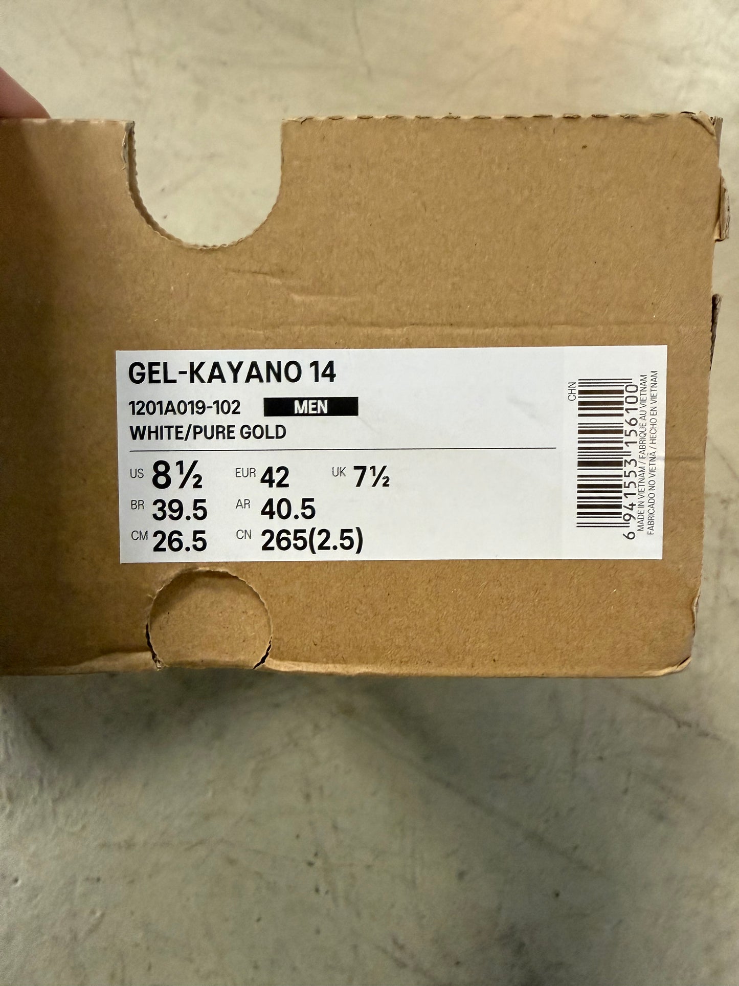 Asics Gel Kayano 14 White Gold 42