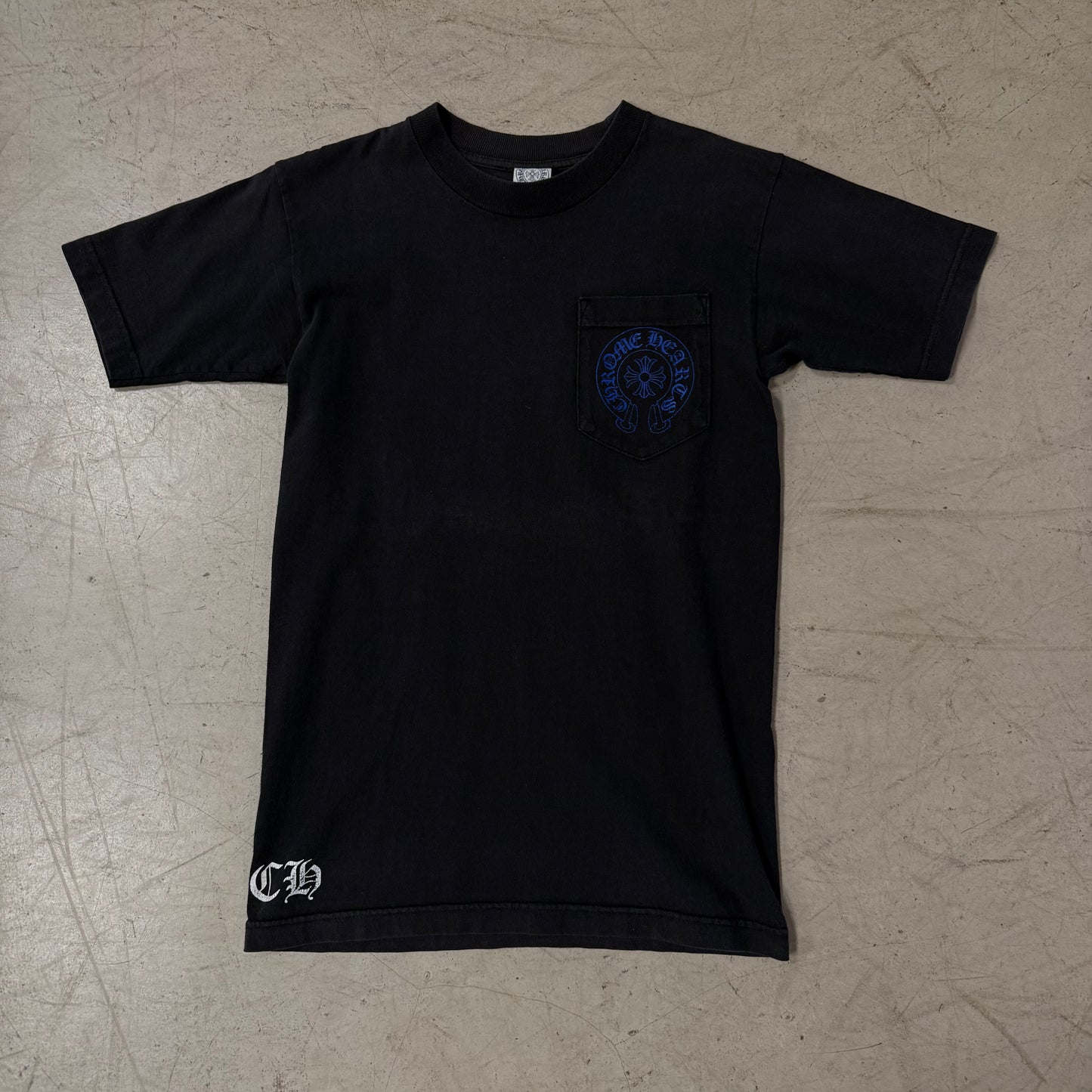 Tee Shirt Chrome Hearts Cross logo Blue Vintage