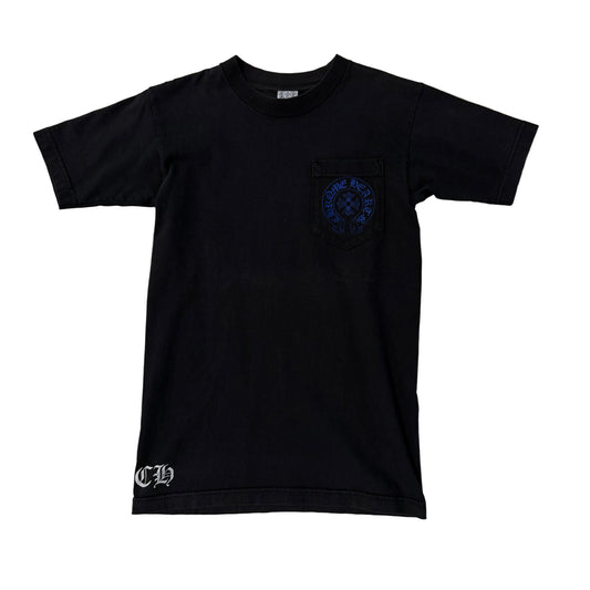 Tee Shirt Chrome Hearts Cross logo Blue Vintage