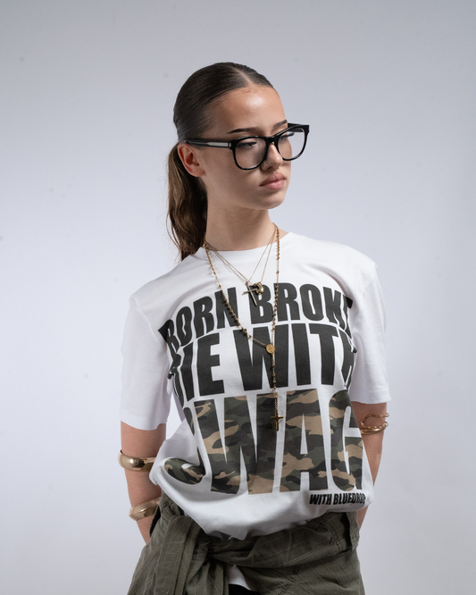 Born Broke Die With Swag – BLUEDROP White Tee