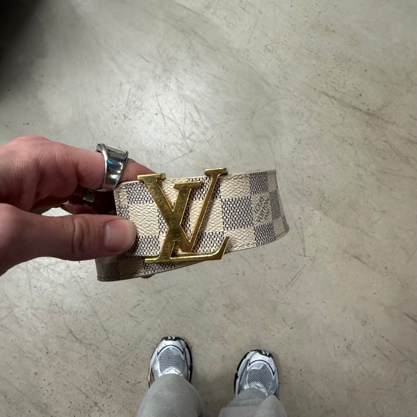 Ceinture Louis Vuitton Blanche Or