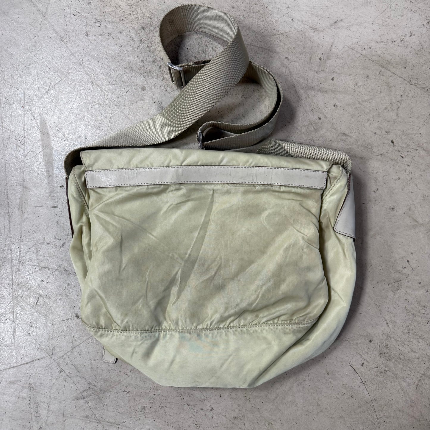 Sacoche Prada Messenger Bag Beige double strap