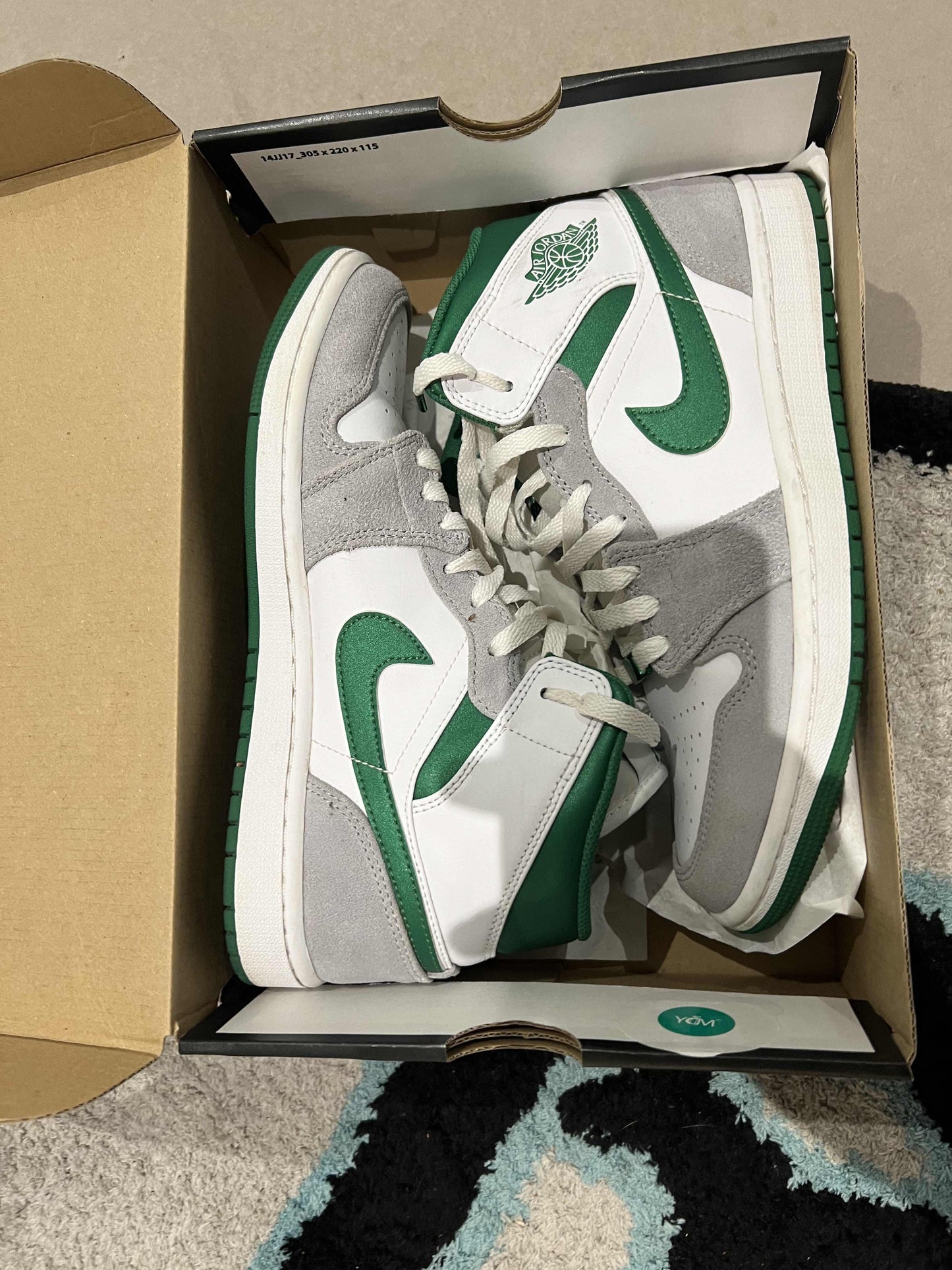 Jordan 1 Mid Grey Green 41