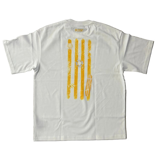 Tee Shirt Dezent Blanc Jaune