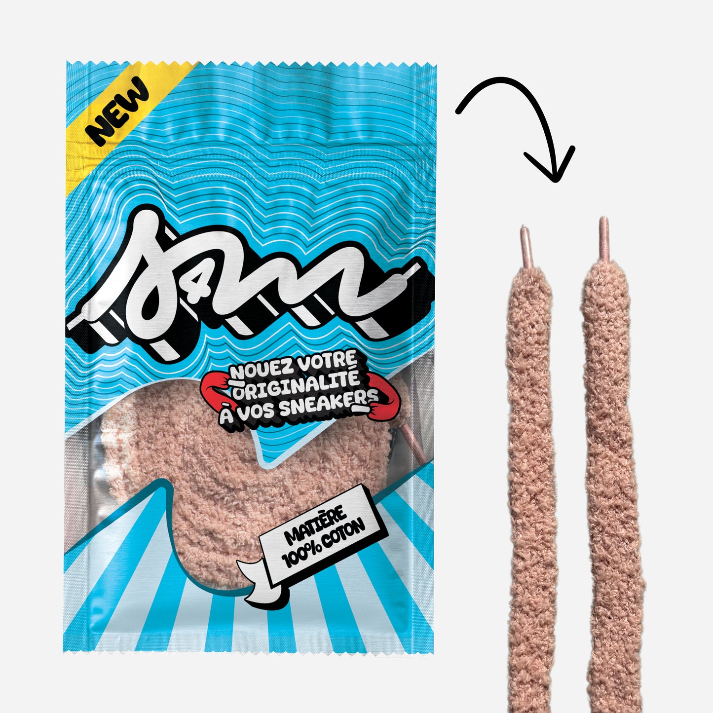 Lacet S4M Fluff 15mm Marron