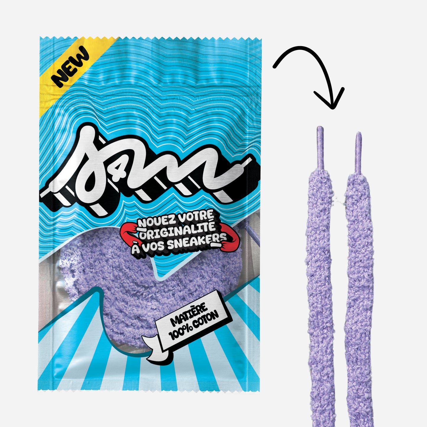 Lacet S4M Fluff 10mm Violet