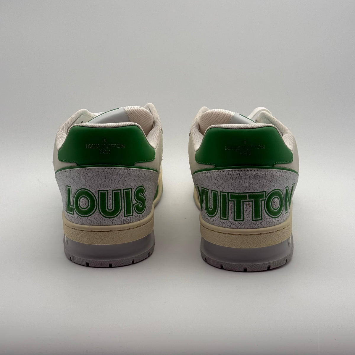 Louis Vuitton Trainer Scratch White Green 44