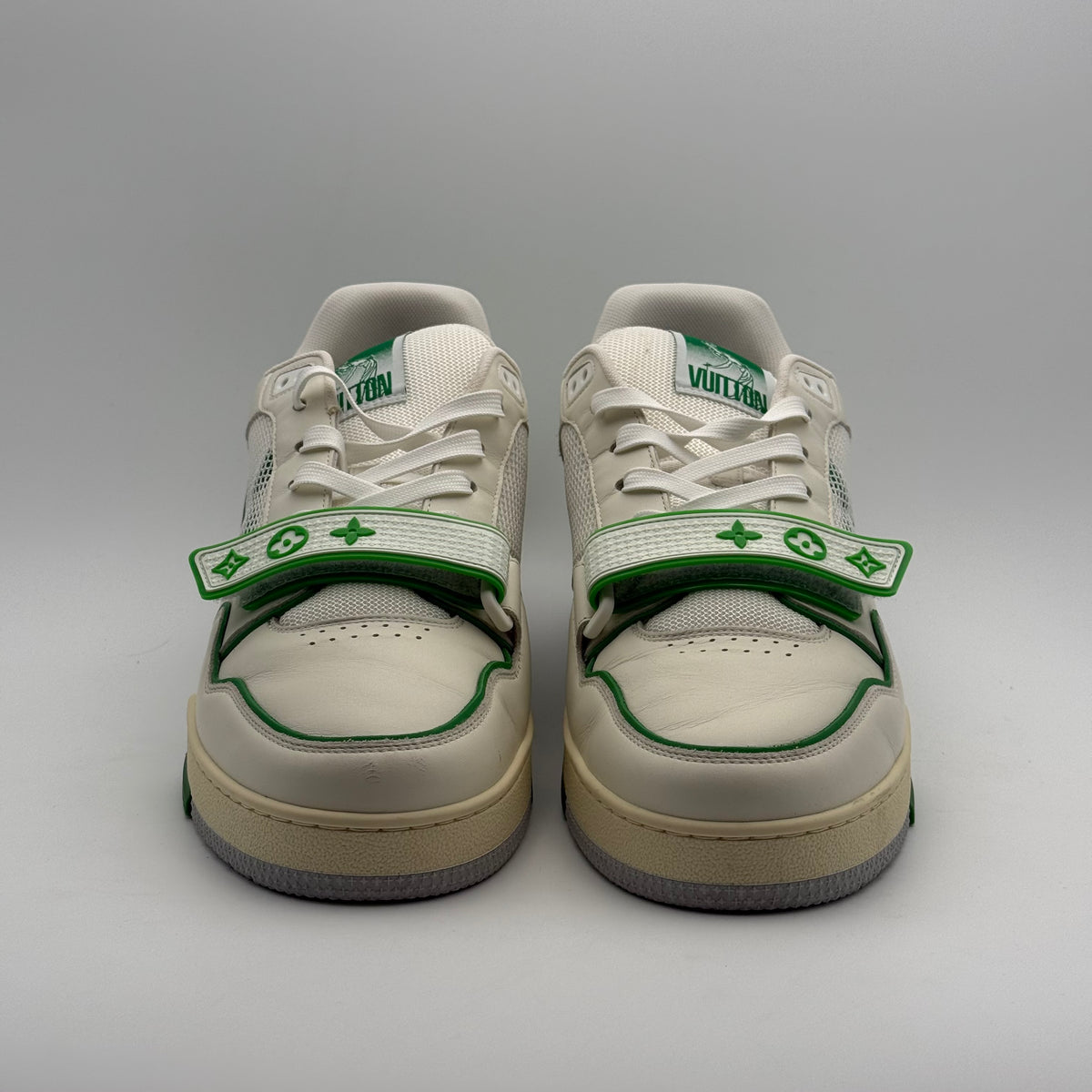 Louis Vuitton Trainer Scratch White Green 44