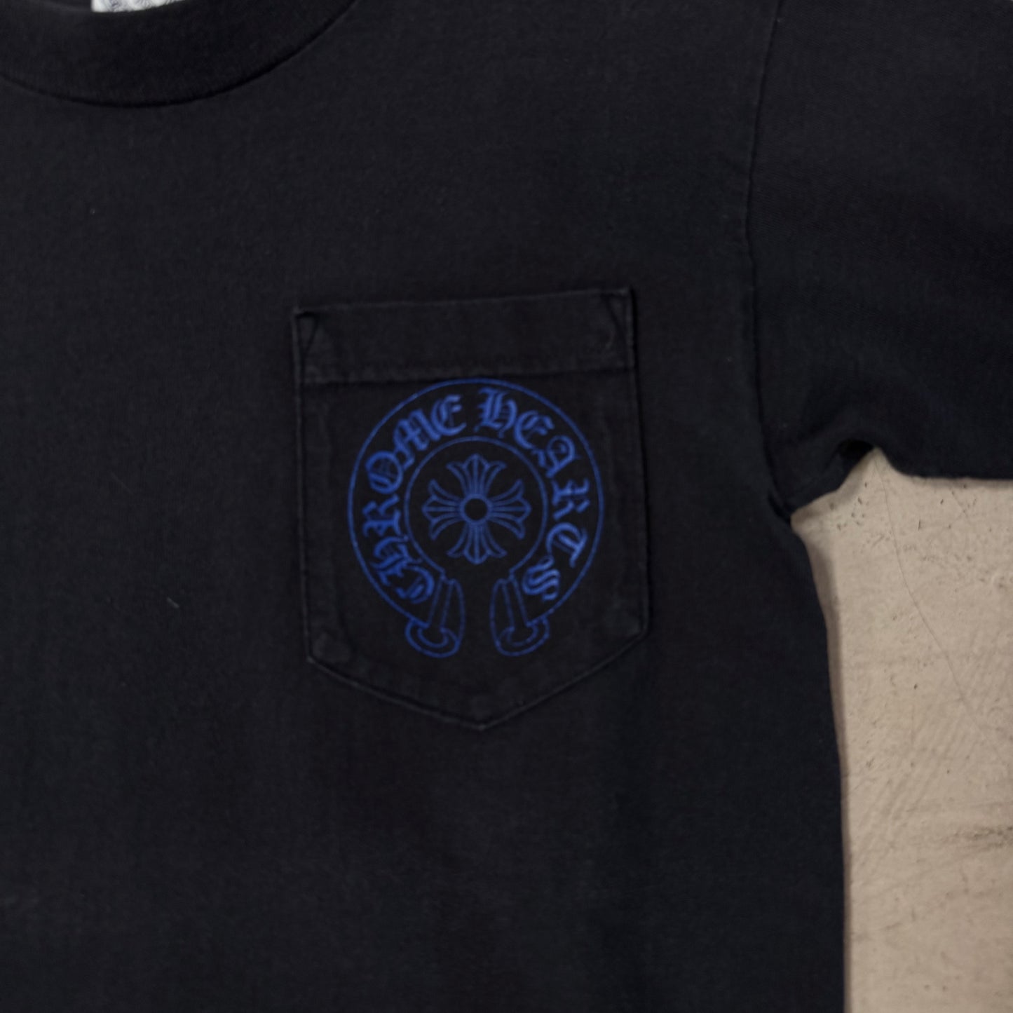 Tee Shirt Chrome Hearts Cross logo Blue Vintage