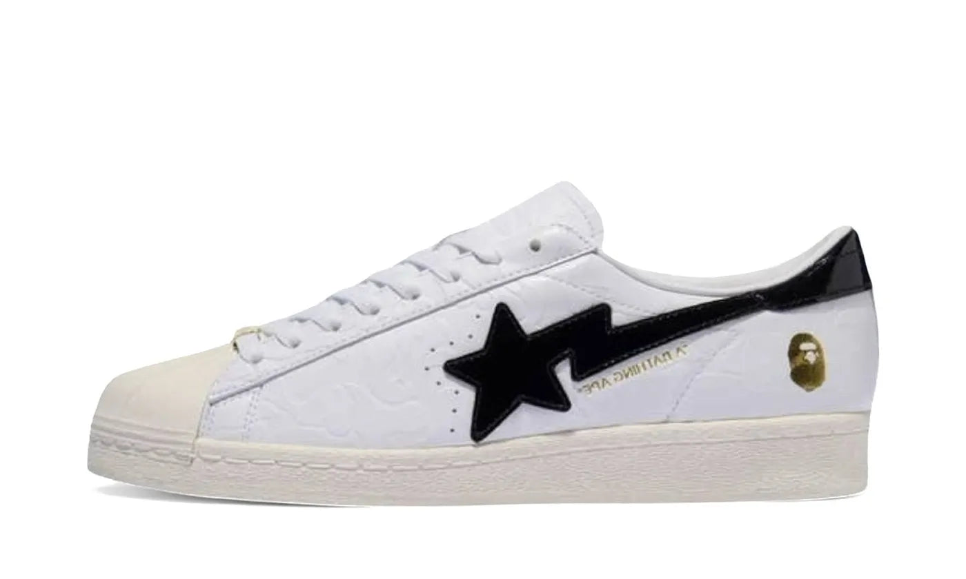 Adidas Superstar Vintage Bape White Black - JR2701