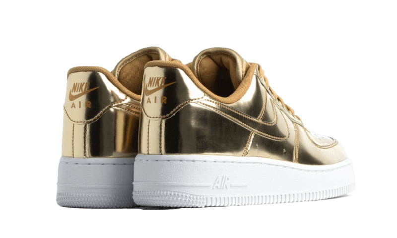 Nike air force 1 gold metallic on sale