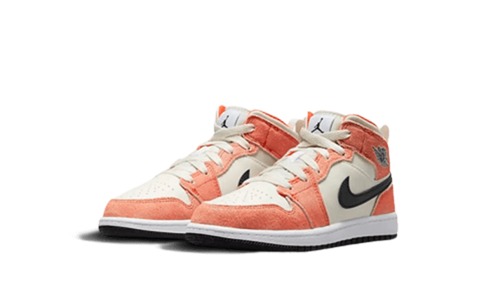 Air Jordan Air Jordan 1 Mid SE Orange Suede Enfant (PS) - DV1341-800