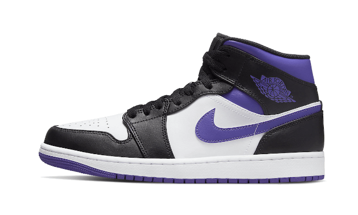 Air Jordan Air Jordan 1 Mid White Black Purple - 554724-095 / 554725-095