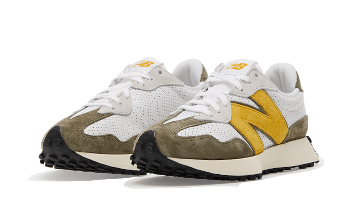 New Balance 327 White Yellow Olive - MS327PO