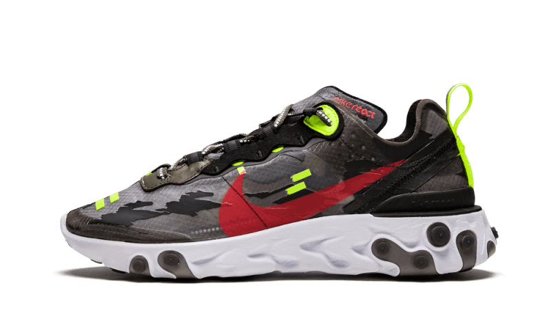 Nike React Element 87 Medium Olive Volt Crimson - CJ4988-200