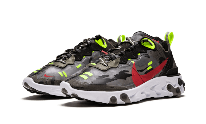 Nike React Element 87 Medium Olive Volt Crimson - CJ4988-200